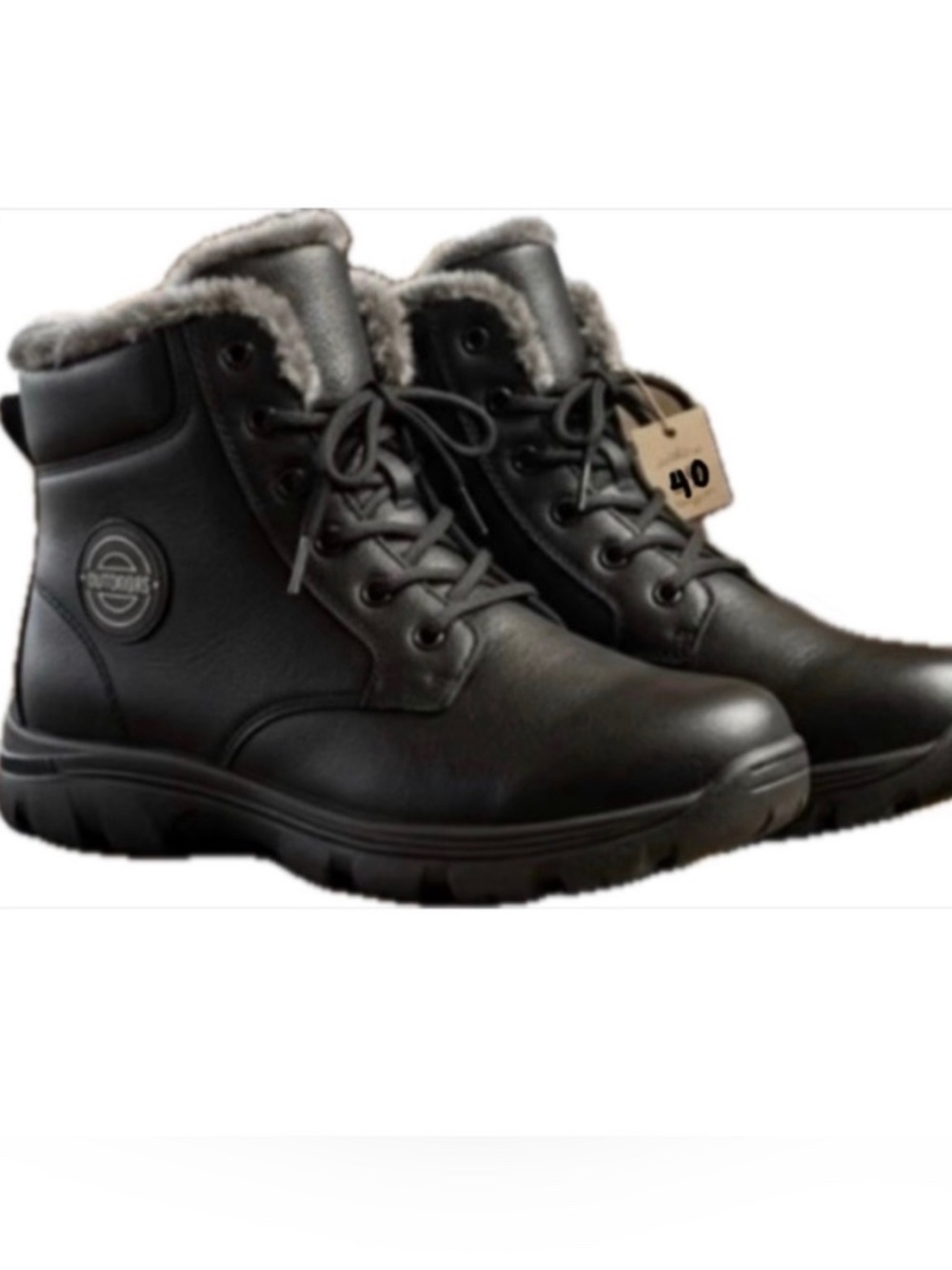 (NWT) Women’s Outdoors Black Fur-Lined Waterproof Tactical Boots Size 40 US 9